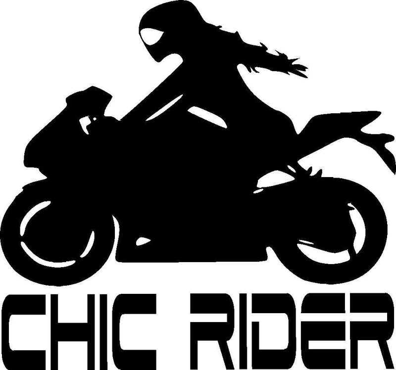 chic rider Female motorcycle sport bike crotch rocket girl vinyl sticker decal