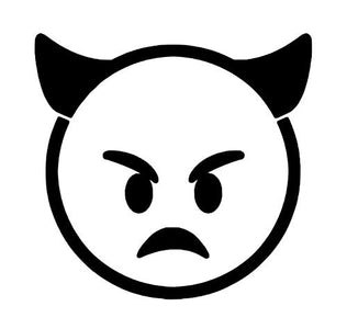emoticon decals  mad devil face emoji  cell phone emoticon decals