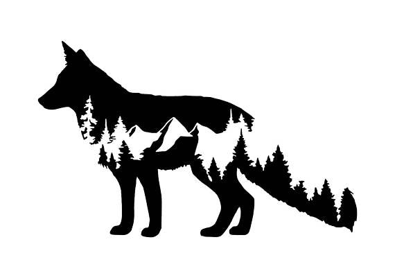 fox vinyl decal mountain decal car decal