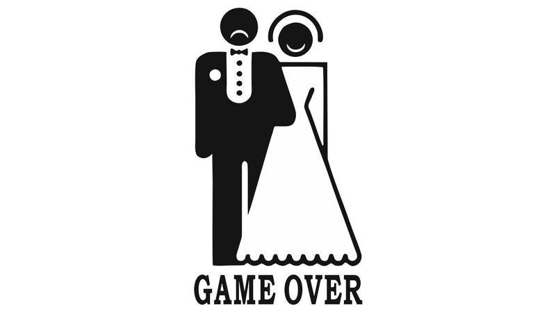 game over wedding vinyl decal sticker