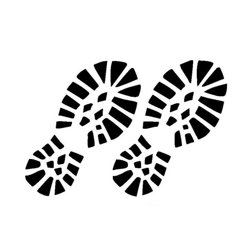hiking boots print car decal