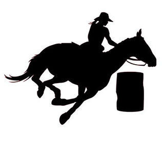 lady barrel rider  horse and barrel barrel racing