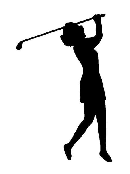 lady golfer vinyl decal woman golf player car window laptop sticker