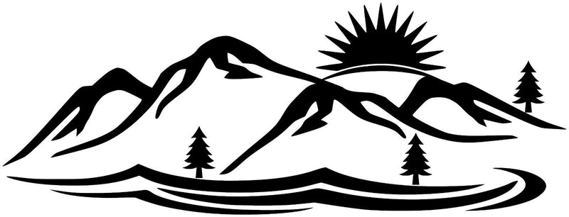 mountains forest trees sun outdoors hiking trails vinyl decal sticker