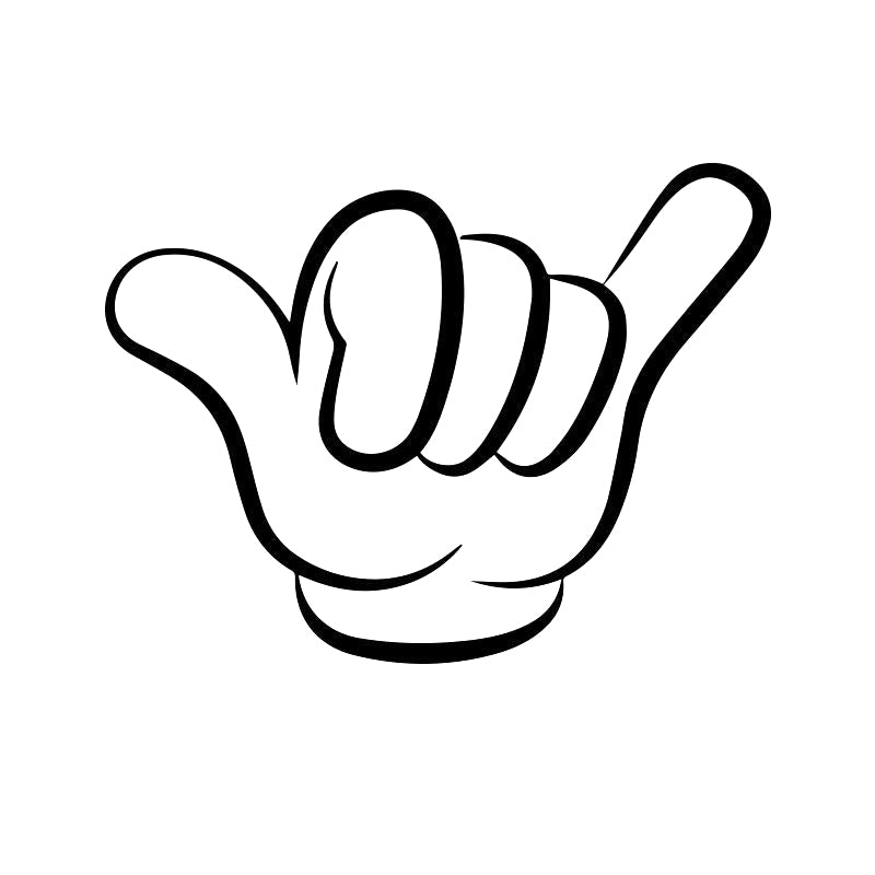 shaka hang loose hand car decal