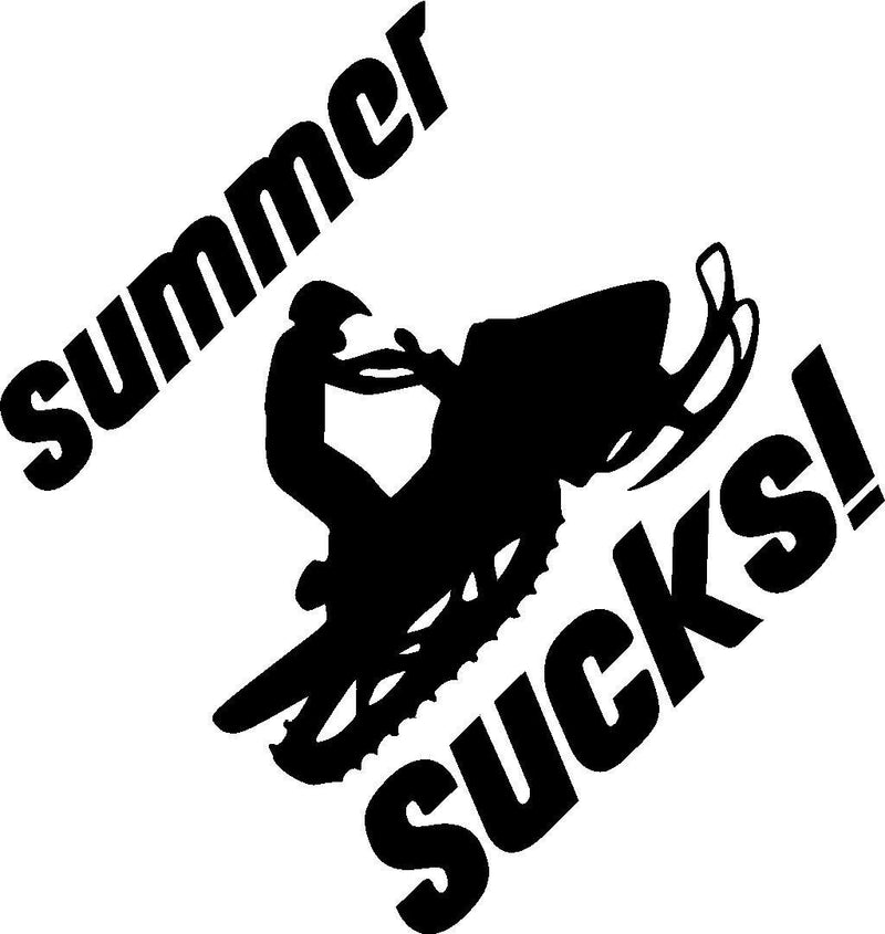 summer sucks Snowmobile funny vinyl decal sticker sled
