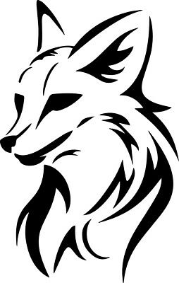 tribal style fox decal window bumper sticker car