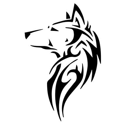 Wolf Head Spirit Animal Tribal Simple Vinyl Decal Sticker